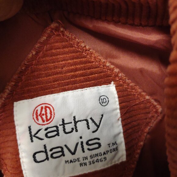 Vintage Kathy Davis Burnt Orange Corduroy Blazer Jacket Size 10 - Picture 5 of 10